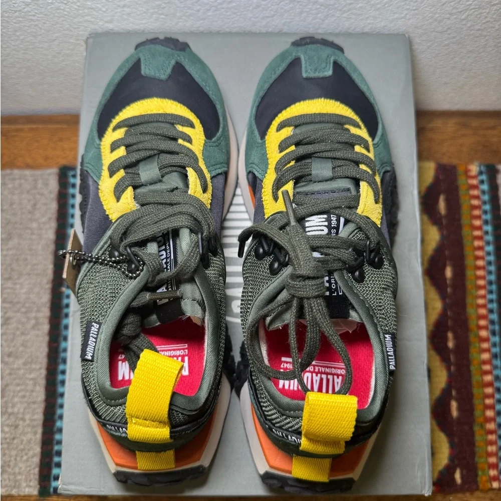 Palladium Green Black Yellow Orange Runner Sneakers